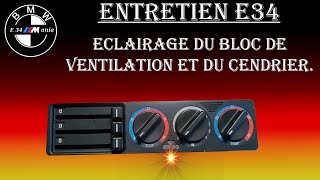 Ampoule de bloc ventilation et cendrier BMW E34 série2 [upl. by Munster]