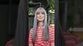 Before amp After Natural Grey Hair Reverse Ombre Service  shorts  Goldwell Education Plus [upl. by Ahsiekal]