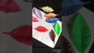 DIY Paper feather craft ✨🍂diyyoutubeshorts craftpaper feathercraft viraltrending [upl. by Ramedlab422]