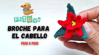 TUTORIAL DE FLOR DE NOCHEBUENA PINZA  BROCHE [upl. by Nortal]