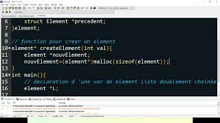 Créer liste doublement chainées en langage C exercice corrigé [upl. by Tammi]