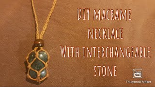 DIY macrame crystal necklace [upl. by Yebot]