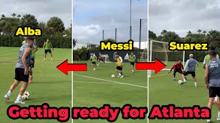 Messi brilliant linkup play with Alba and Suarez during training today [upl. by Gustaf]