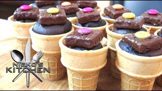 Chocolate Cake Ice Cream Cones  Video Recipe [upl. by Eelyam]