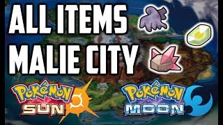 All Items in Malie City  Pokemon Sun and Moon [upl. by Giana]