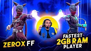 Fastest 2 GB Ram Player 📈 Destroy Zerox FF Speed 💔 2 GB Ram Player Cheating ❌️😱 Free Fire India🇮🇳 [upl. by Coppinger]