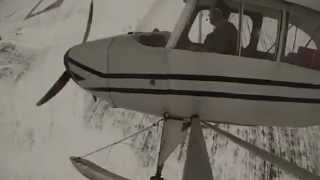 Ski flying a 1946 7AC Aeronca Champ [upl. by Pelagi]