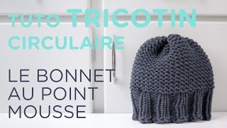 Tuto tricotin  le bonnet point mousse et bord côtes  Loom knit a beanie [upl. by Akenehs]