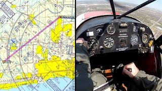 Skirting major Class C control zone no transponder  Super Cub  Flying  ATC audio [upl. by Nodroj59]