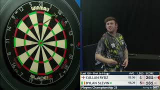 PLAYING WITH TWO DARTS 😂 Incredible effort from Callan Rydz  Players Championship 23 [upl. by Eirrem]