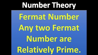 Fermat Number  Any two Fermat Number are Relatively Prime  Number Theory  Lecture in HindiUrdu [upl. by Akcirahs]