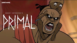 Kamau Spares Fangs Life  Genndy Tartakovskys Primal  adult swim [upl. by Cimah]