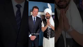 Diljit Dosanjh teaches Jimmy Fallon how to speak Punjabi😂 diljitdosanjh jimmyfallon viral shorts [upl. by Dolores]