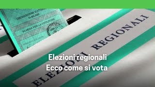 Elezioni regionali ecco come si vota [upl. by Karlyn282]