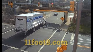 Speeding truck runs red light and hits the 11foot88 bridge [upl. by Anjali855]