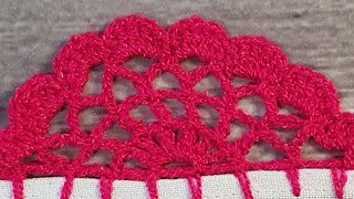 Crochet para Zurdos Linda y súper fácil Puntilla de una vuelta Te encantará [upl. by Nahs]