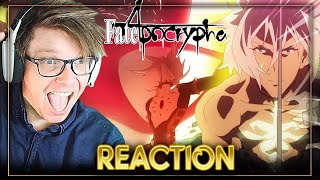 OBJECTION Saber of Black vs Lancer of Red Uninterrupted Sakuga Fight  FateApocrypha REACTION [upl. by Helsell]