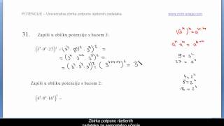 Potencije  matematika 1  zapiši u obliku potencije sa bazom 3  instrukcije  vjbr5 [upl. by Yenaiv]