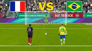 Brazil vs France  Penalty Shootout  FIFA World Cup  Neymar vs Benzema  eFootball PES Gameplay [upl. by Haleemaj]