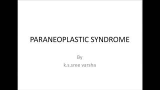 Paraneoplastic syndromes  an overview [upl. by Flss]