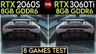 RTX 2060 Super vs RTX 3060 Ti  Test In 8 Games  How Powerful 3060 ti Is [upl. by Einaeg]