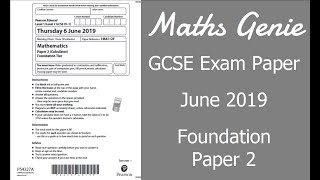 Edexcel GCSE Maths June 2019 2F Exam Paper Walkthrough [upl. by Aratihc]