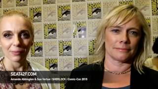 Amanda Abbington amp Sue Vertue SHERLOCK Interview Comic Con 2016 [upl. by Irmgard]