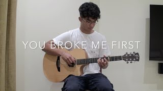 you broke me first  Tate McRae  FREE TABS Fingerstyle Guitar Cover [upl. by Assennav]