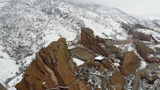 Mysterious stairs on top of snowy Red Rocks Amphitheater 🤯 [upl. by Girhiny]