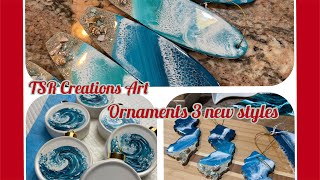 HOW TO MAKE RESIN CHRISTMAS ORNAMENTS3 NEW STYLES fluidart resinart fluidartist [upl. by Dodson]