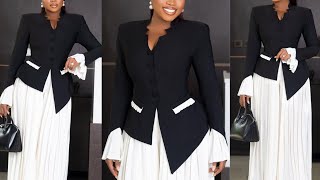 How to Cut Draft this Stylish Blazer with Shoulder Pads  Cutting and Stitching Detailed Tutorial [upl. by Adelpho222]