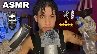 💈ASMR💈CORTANDO SEU CABELO NA BARBEARIA roleplay barbearia [upl. by Lachish]