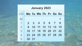 January 2023 Calendar [upl. by Nylitsirk]