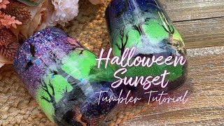 Spooky Fog Halloween Sunset Tumbler Tutorial [upl. by Pacificas]