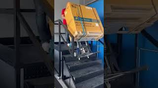 Using electric stair climbing trolley to transport heavy machine trolleydolly handtruck [upl. by Refeinnej421]