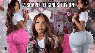 V Back Leggings Try On Curvy Body Type [upl. by Almeida780]