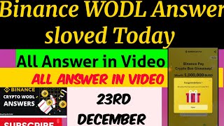 binance wodl answer today 23rd Decbinance wordle answer today  binance world answers today [upl. by Tobin]