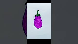 Brinjal 🍆 drawing easy  Vegetables drawing for kids drawing kids shortsfeed shortsviral [upl. by Komsa]