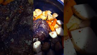 Top Sirloin Roast  Can Cooker Jrroast cooking pressurecooker cancook vegatables food yumm [upl. by Mia]