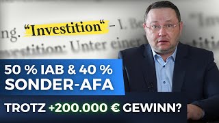 200000 Euro Gewinn  SonderAFA amp IAB möglich [upl. by Mychal]