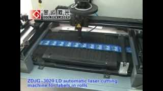 automatic laser cutting machine for labels in roll ZDJG3020LD [upl. by Greenebaum279]