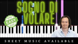 Christopher Tin  Sogno di Volare Easy Piano Tutorial  from Civilization VI [upl. by Guido]