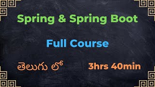 Spring Boot full course in Telugu spring framework full course Easy Learning Channel [upl. by Ramaj99]