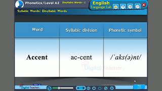 Disyllabic Words  English Language Lab [upl. by Leahcym]