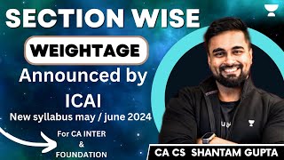 ICAI NEW SYLLABUS  Section Wise Weightage June  Dec 2024 cafoundation shantamgupta businesslaw [upl. by Ahsykal]