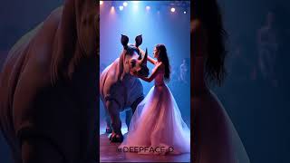 A woman dances with a rhinoceros on AGT agt magic talent shorts dance performance [upl. by Eram]