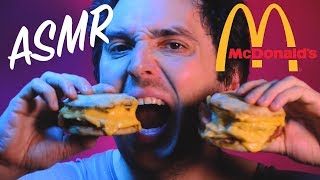 ASMR BATTLE 2 Types McDonalds McMuffins CANADIAN BACON VS BLACK FOREST HAM 먹방 [upl. by Alekram]