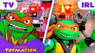 Mikeys SOLO Battle Against Robot Enemy 🤖  Teenage Mutant Ninja Turtle Toys  Toymation [upl. by Spiro]