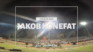 Jakob Konefat Bari Saxophone Head Cam 11724  LCHS Marching Spartans [upl. by Acinnod]