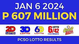 Lotto Result January 6 2024 9pm PCSO [upl. by Churchill]